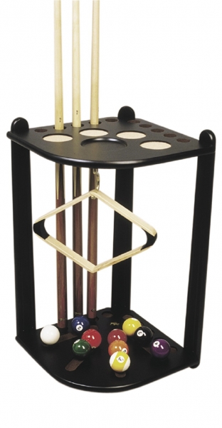 Cue Stand Corner for 10 Cues/4 Cups and Ashtray, black