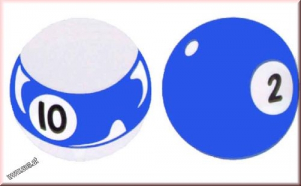 Sticker Poolball no. 2 and no.10 Diameterr 40cm